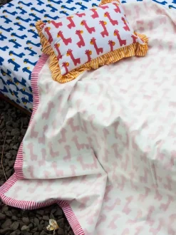 Pink Giraffe Organic Cotton Infant Pillow Cover
