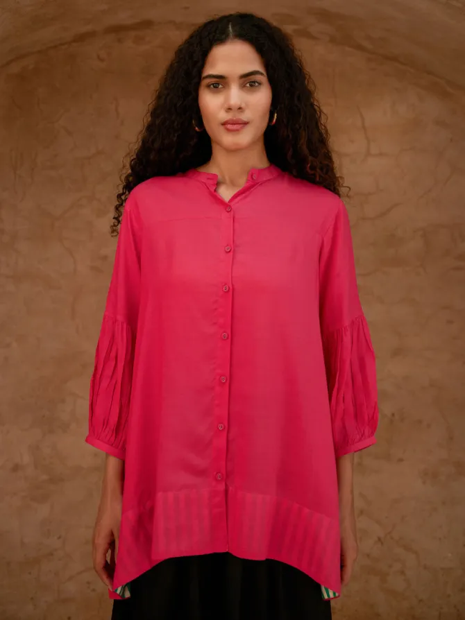 Pink Modal Smocking Top