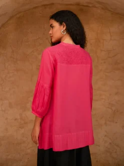 Pink Modal Smocking Top