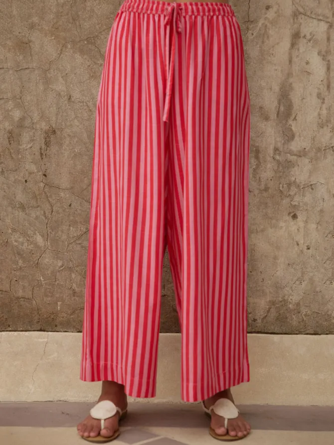 Pink Stripes Palazzo Pants