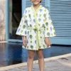 Playground Block Printed Waffle Cotton Bath Robe