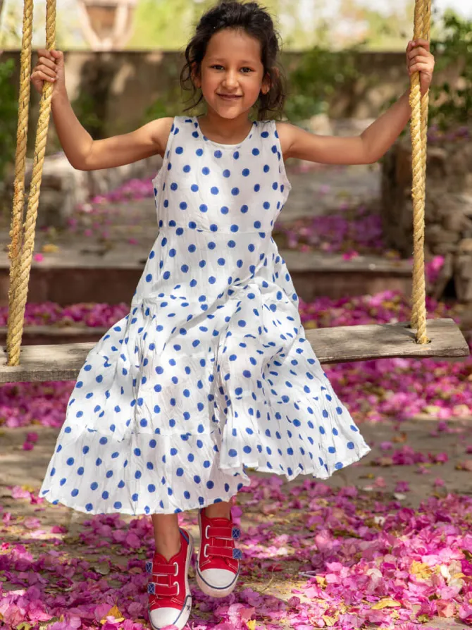 Polka Love Organic Cotton Block Printed Dress