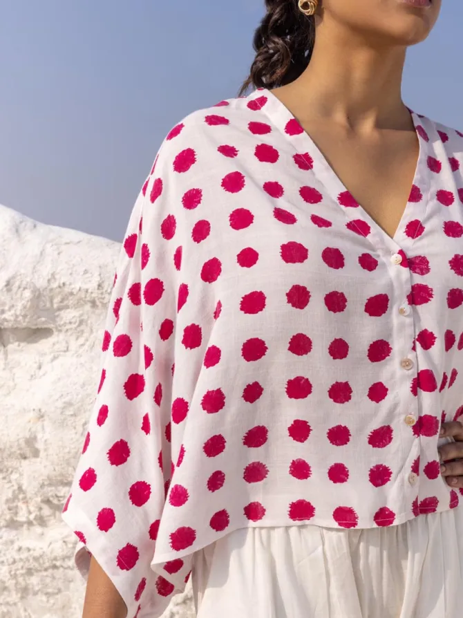 Polka Polka Poncho Shirt Top