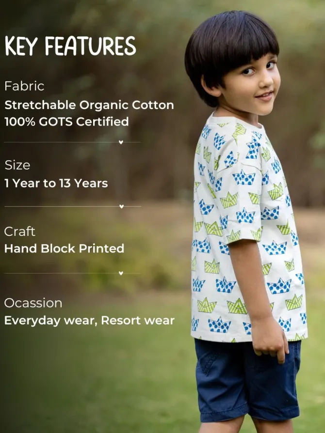 Popeye Organic Cotton Block Printed T-shirt