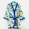 Power Wheels Block Printed Waffle Cotton Bath Robe