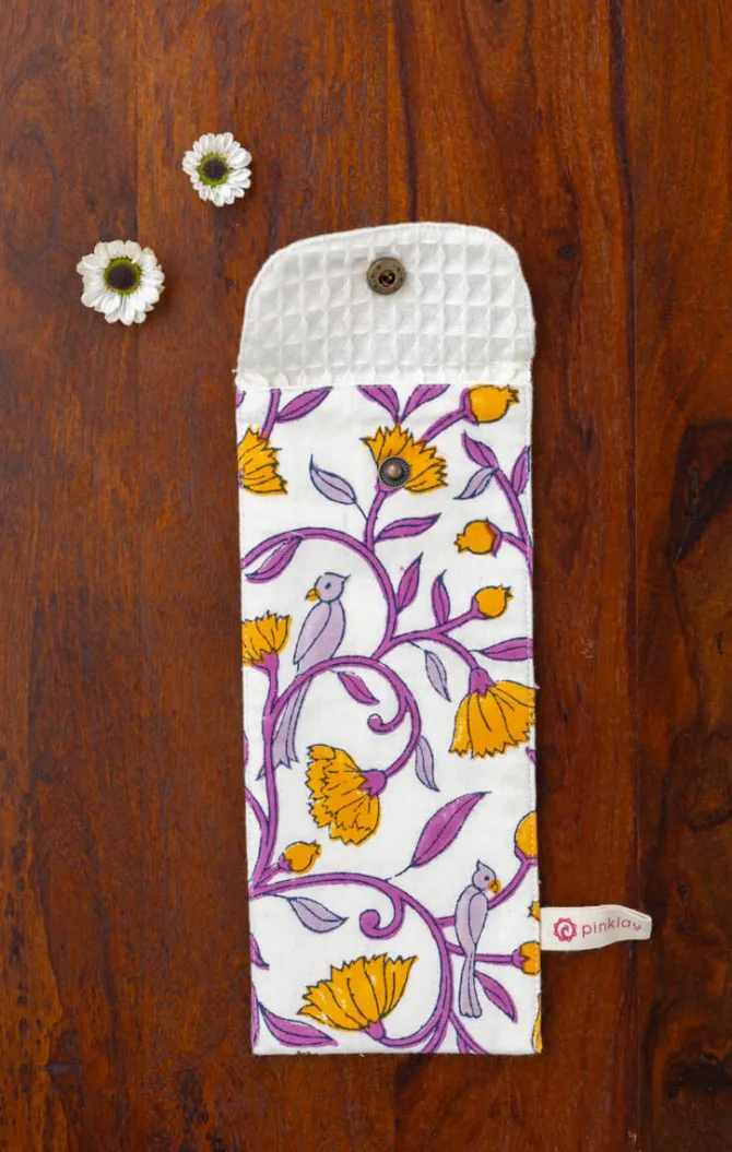 Purple Pine Cotton Toothbrush/ Straw Holder