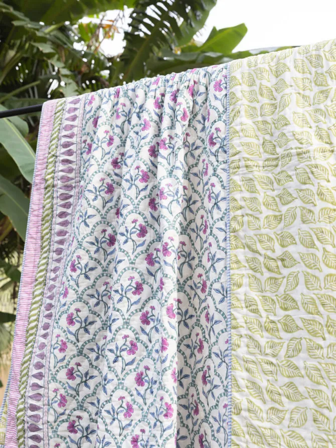 Raat Ki Raani Block Printed Cotton Quilt