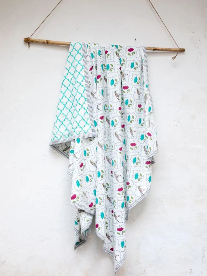 Rambagh Block Printed Muslin Dohar