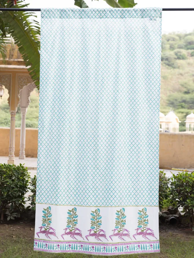 Rangotsav Hand Block Printed Cotton Curtain