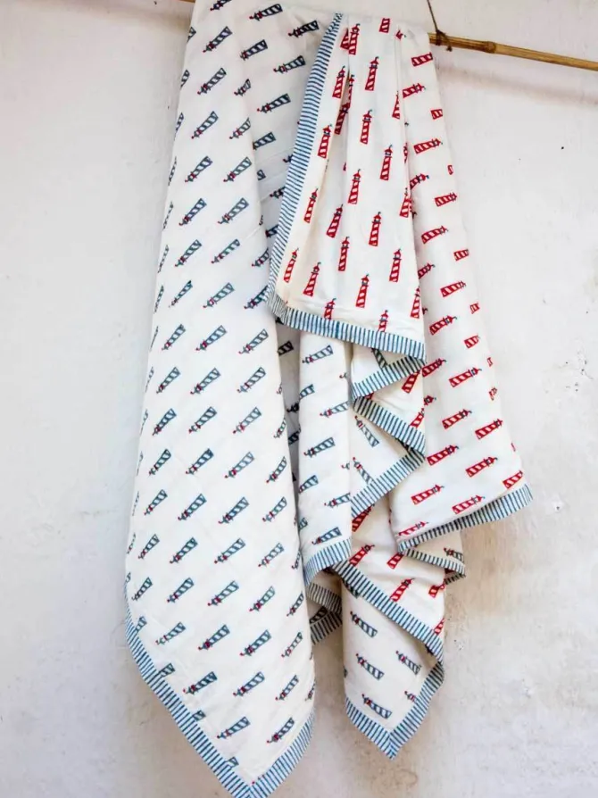 Red Lighthouse Organic Cotton Dohar
