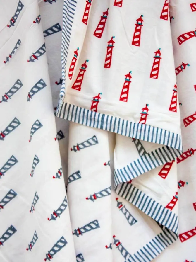Red Lighthouse Organic Cotton Dohar