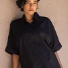 Romy Black Cotton Shirt