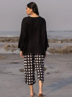 Rooh Solid Black Co-ord Set of 2