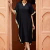 Ruhani Sequined Black Kaftan Kurta