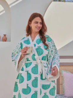 Rumman Waffle Cotton Bath Robe