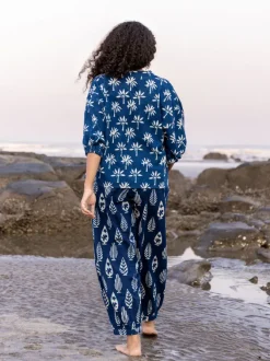 Safar Indigo Kaftan Top - Comfort Fit