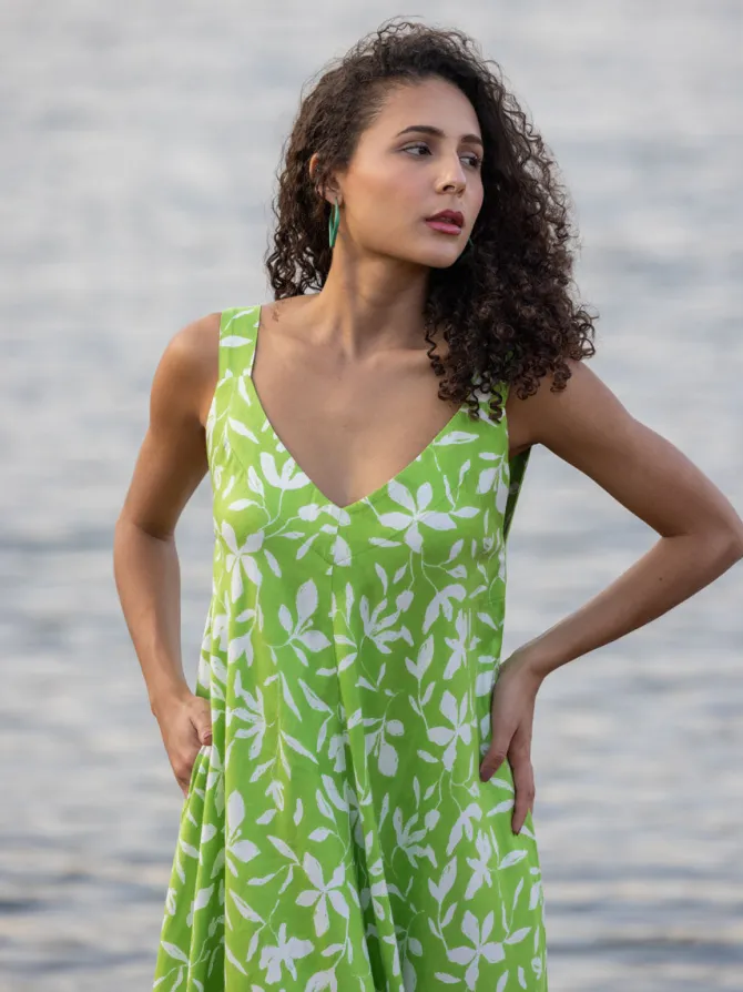 Sakura Sleeveless Twill Dress