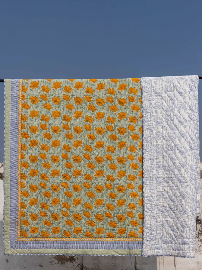 Samriddhi Block Printed Cotton Quilt
