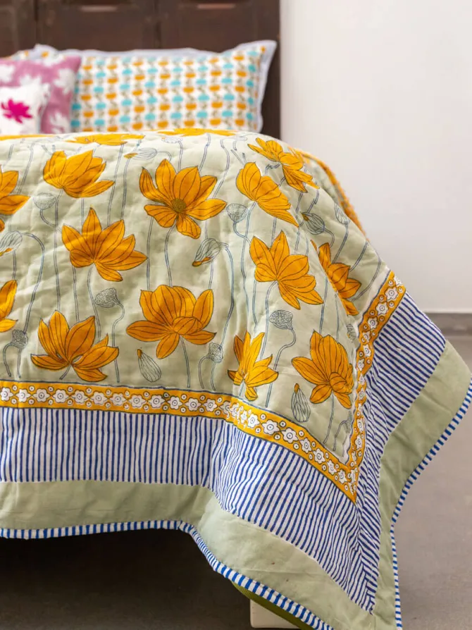 Samriddhi Block Printed Cotton Quilt