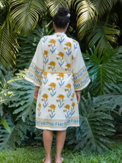 Sangeet Luxury Block Printed Cotton Bath Robe