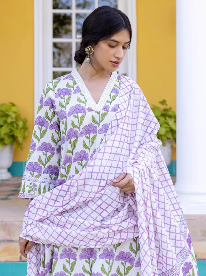 Saumya Block Printed Mulmul Dupatta