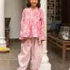 Set of 2 - Aadhya Block Printed Cotton Angrakha with Dhoti