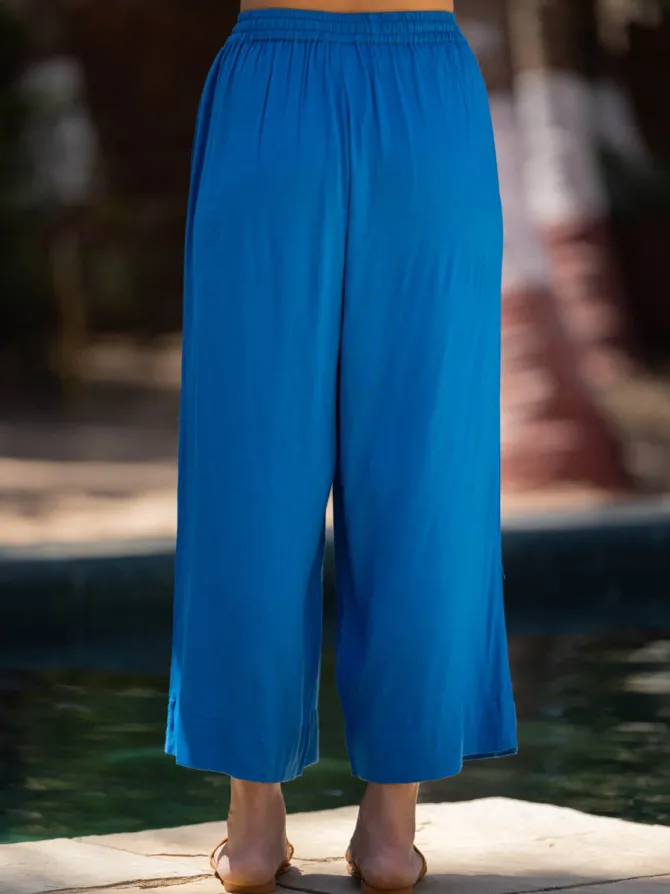 Set of 2 - Azure Kaftan Shirt Dress and Palazzo