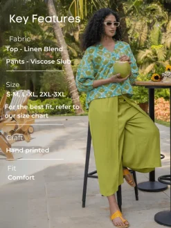 Set of 2 - Bali Kaftan Top and Wrap-Around Pants