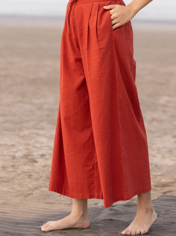 Set of 2 - Brahmi Cotton Kaftan Shirt Dress & Palazzo Pants