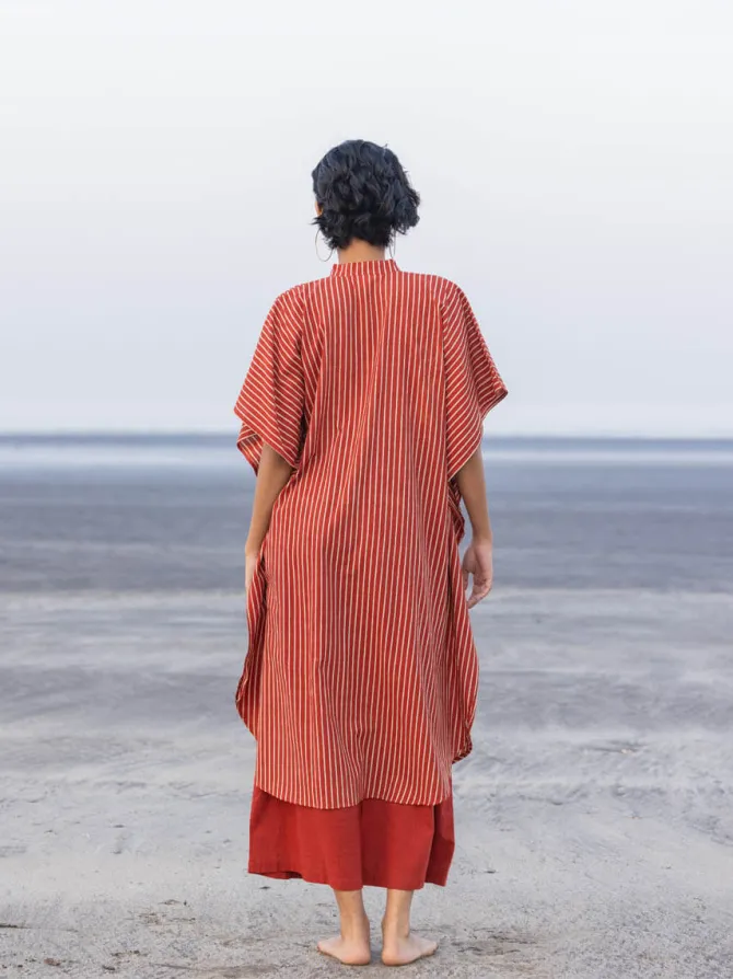 Set of 2 - Brahmi Cotton Kaftan Shirt Dress & Palazzo Pants