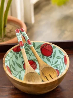 Set of 3 - Chambal Salad Bowl With Serving Spoons