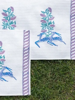 Set of 2 - Harini Block Printed Cotton Hand Towel
