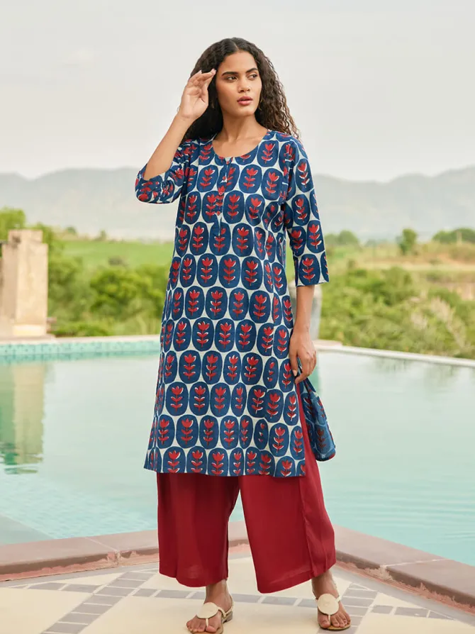 Set of 2 - Jimbaran Straight Fit Kurta & Palazzo Set