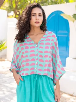 Set of 2 - Julie Poncho Top and Palazzo Pants