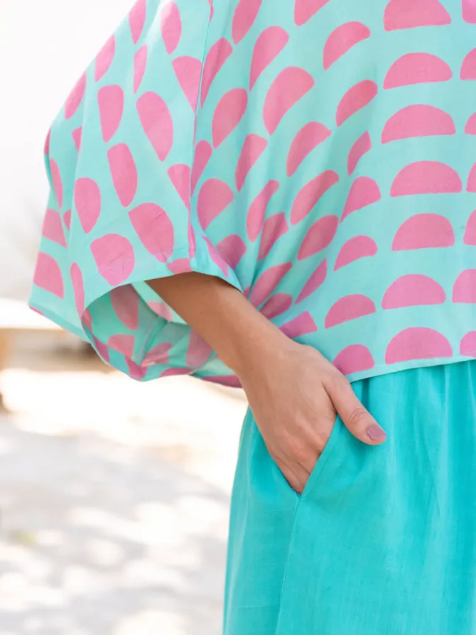 Set of 2 - Julie Poncho Top and Palazzo Pants