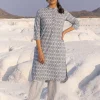 Set of 2 - Kesha Grey Cotton Kurta and Pants