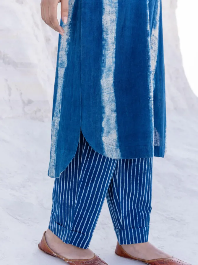 Set of 2 - Luna Indigo Cotton Kurta with Pants