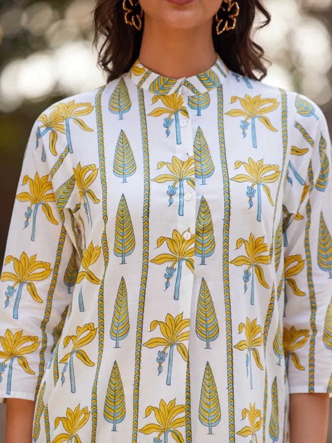 Set of 2 - Magnolia Cotton Kurta and Folded Pants