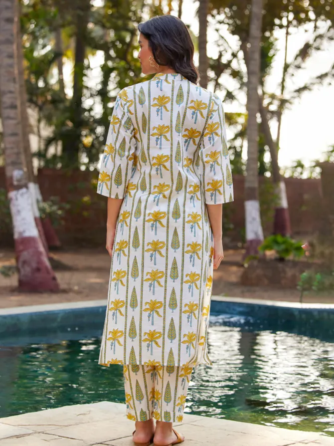 Set of 2 - Magnolia Cotton Kurta and Folded Pants