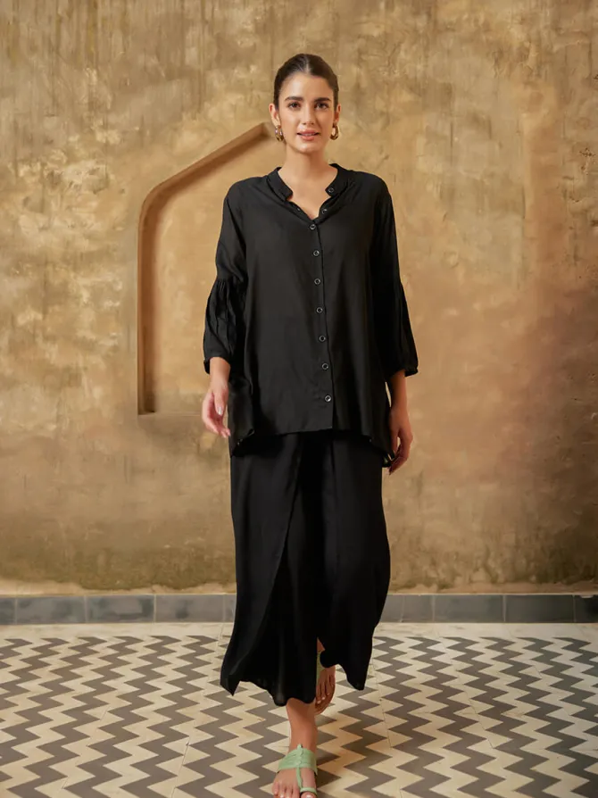 Set of 2 - Mimosa Smocking Top & Wrap-Around Pants