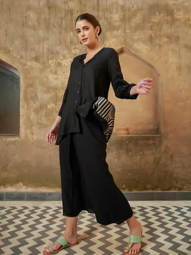 Set of 2 - Mimosa Smocking Top & Wrap-Around Pants