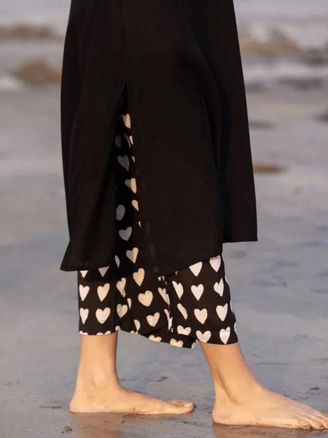 Set of 2 - Moh Long Black Kurta and Palazzo