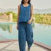 Set of 2 - Moonlit Tide Sleeveless Top & Palazzo Pant