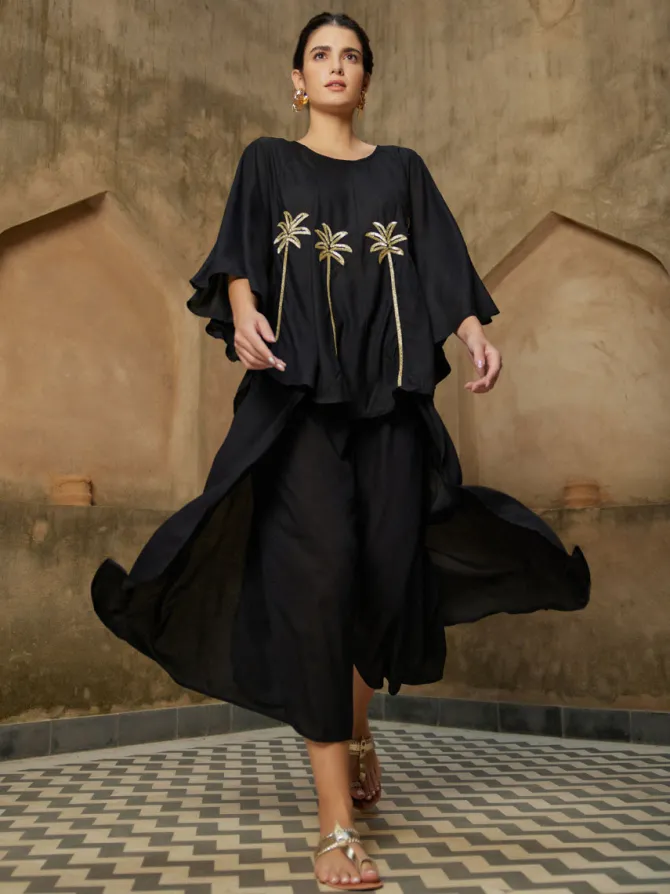 Set of 2 - Morocco Embroidered Poncho & Pant Set