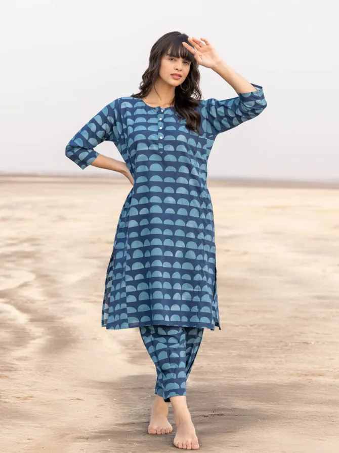 Set of 2 - Myra Cotton Straight Fit Kurta & Pants