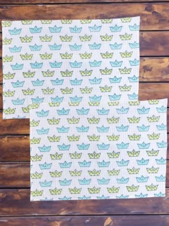 Set of 2 - Nautical Hand Block Printed Cotton Hand Towel