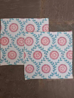 Set of 2 - Primrose Block Printed Face Towels