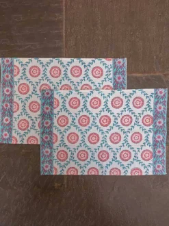 Set of 2 - Primrose Block Printed Hand Towels