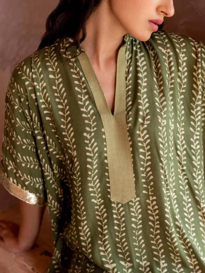 Set of 2 - Raabta Kaftan Kurta and Palazzo