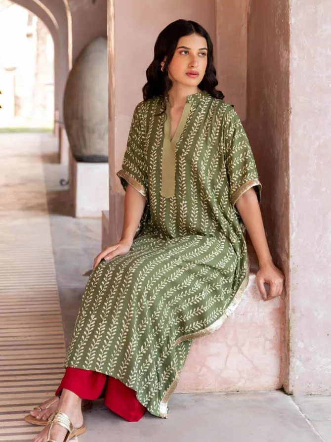 Set of 2 - Raabta Kaftan Kurta and Palazzo